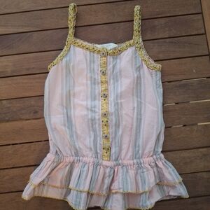 Matilda Jane Pink and Blue Striped Tank Top